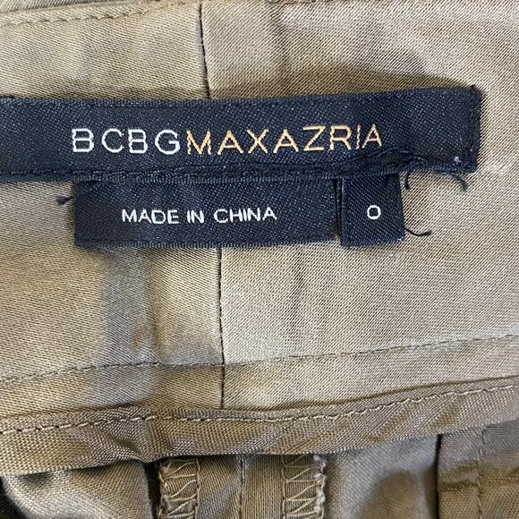 109. BCBG Denise The Tuxedo Cotton Khaki Pant Trousers Size 0 Straight Low Rise - Picture 7 of 12